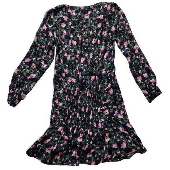 Veronica Beard Naomi Floral Mini Dress Sz 0 Women's Silk Long Sleeve Multicolor - Picture 4 of 10
